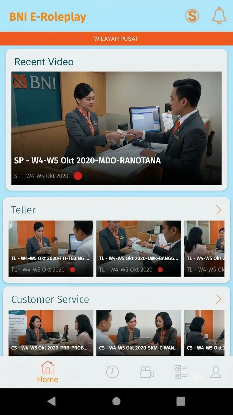 BNI ERoleplaySQ mobile system screenshot